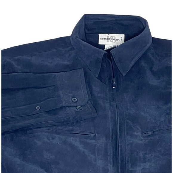 Knightsbridge Blue Mens Suade Jacket‎ Polyester Size Small Lightweight - Picture 1 of 6